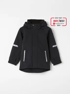 Black Waterproof Kids School Coat