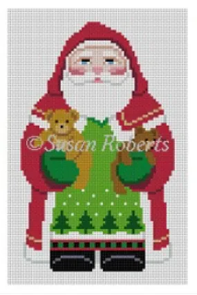 1231f Tree Coat Santa with Teddy Bears