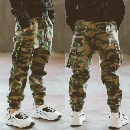 2020 Boys Camouflage Joggers Casual Cargo Pants