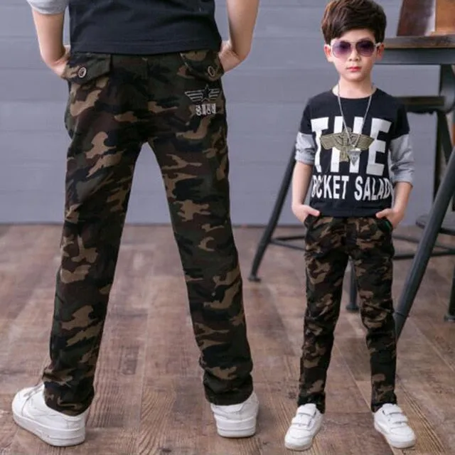 2020 Boys Camouflage Joggers Casual Cargo Pants