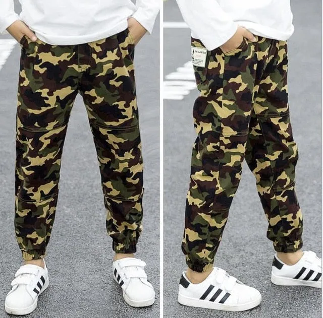 2020 Boys Camouflage Joggers Casual Cargo Pants