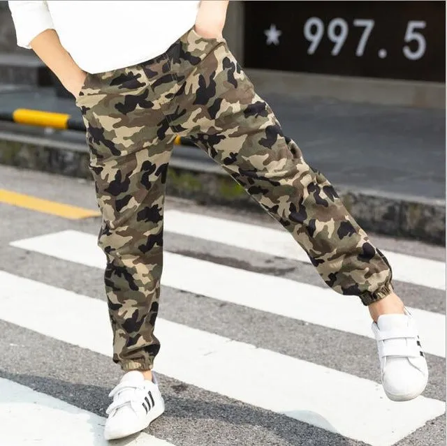 2020 Boys Camouflage Joggers Casual Cargo Pants