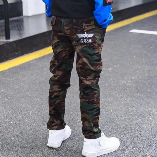 2020 Boys Camouflage Joggers Casual Cargo Pants