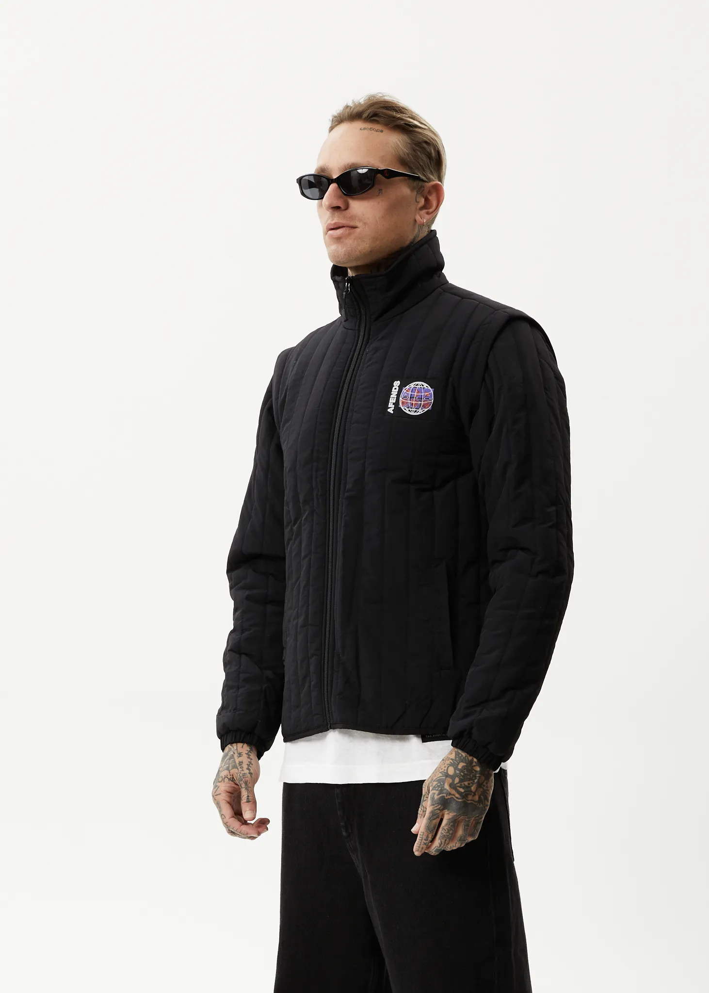 AFENDS Mens Question Everything - Puffer Jacket - Black