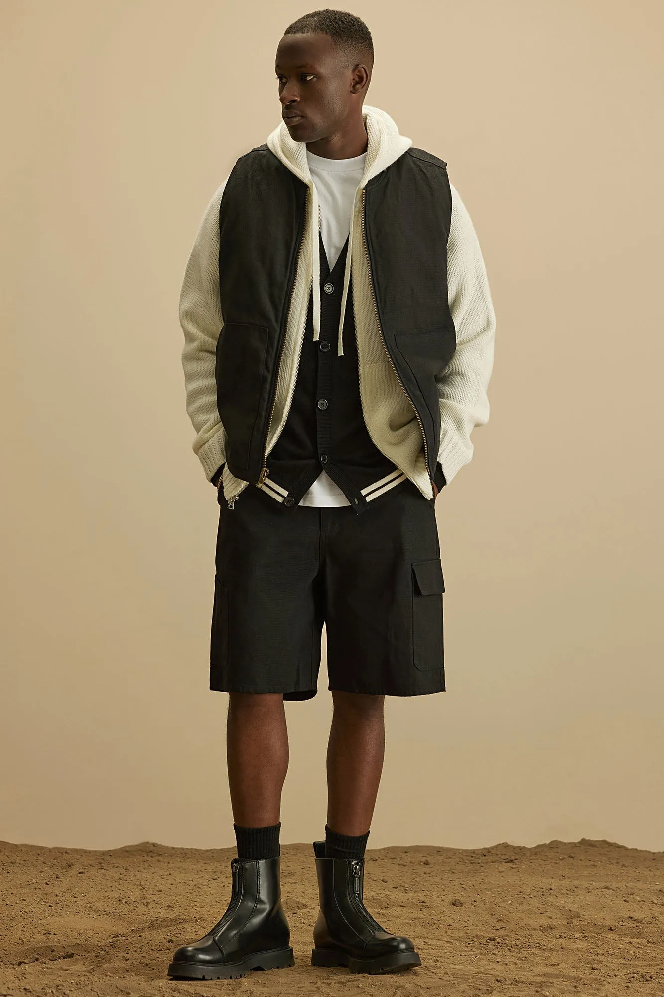 Alexander Utility Canvas Vest - Black