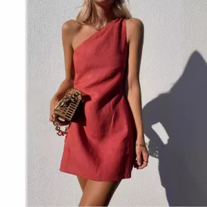 Amozae-hoco dresses  mini uggs outfit Wishl New Women's Clothing New Solid Color Slim Temperament Commuter Shoulder Dress