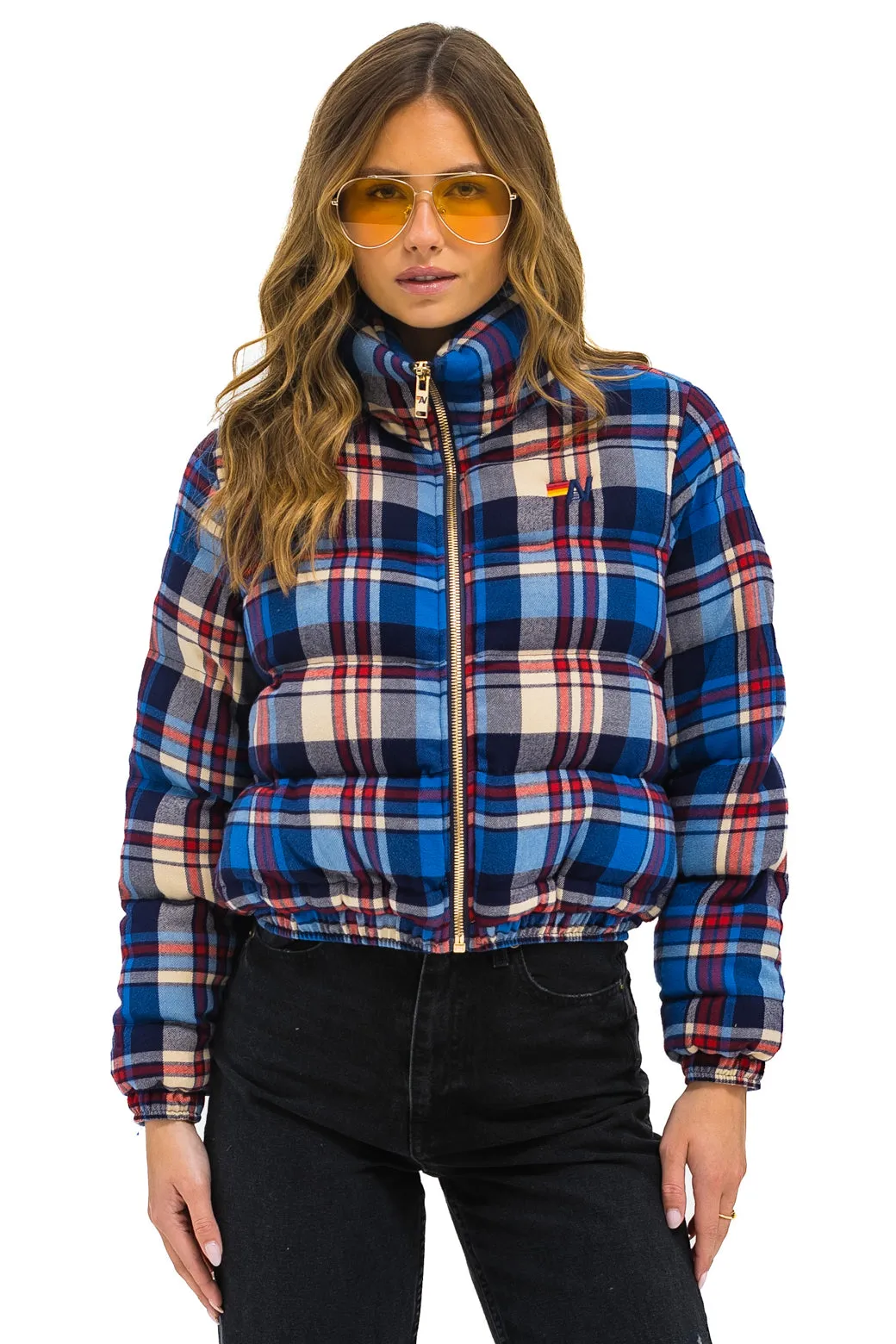 APRES PLAID PUFFER JACKET - PATRIOT PLAID