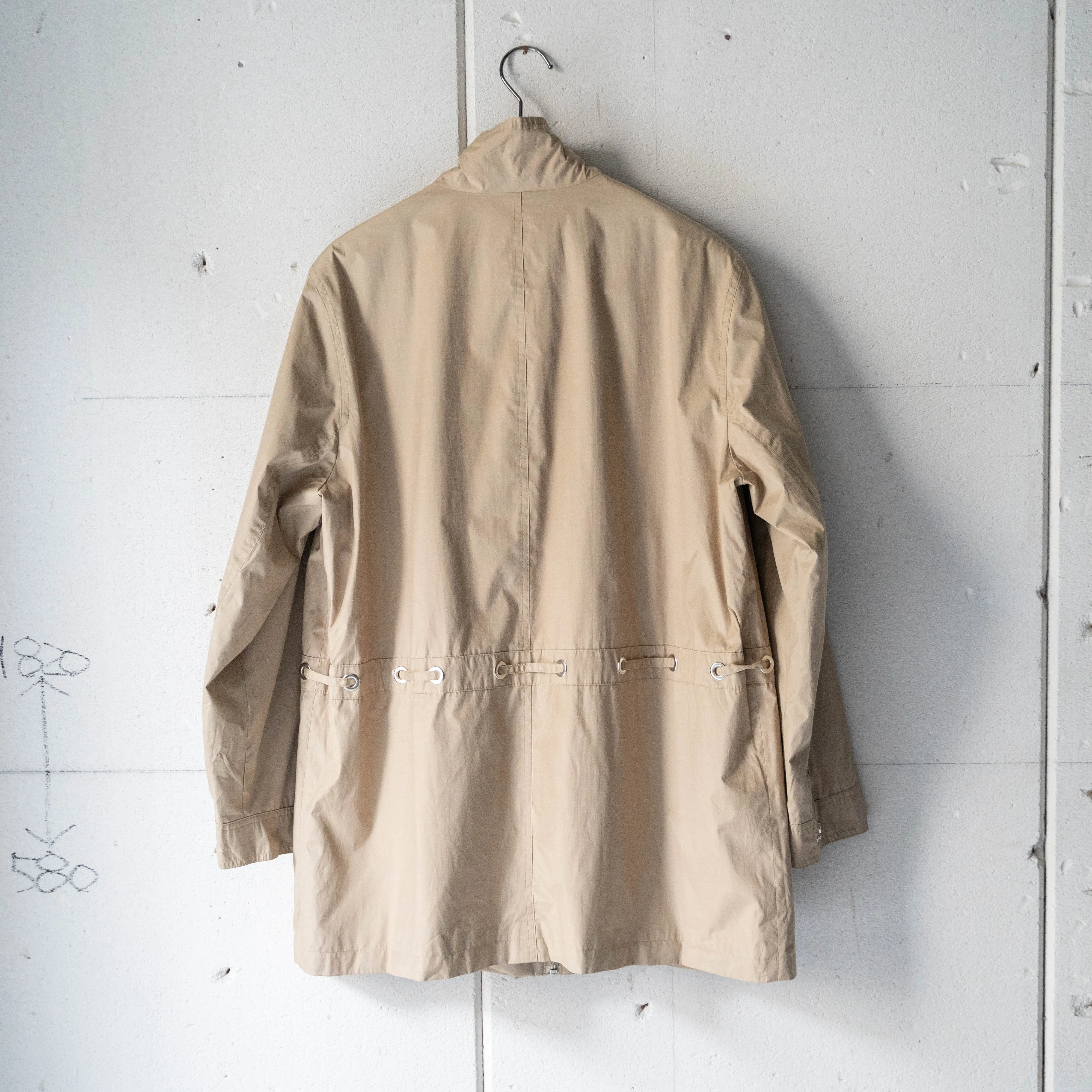 around 1990s beige color design nylon half coat