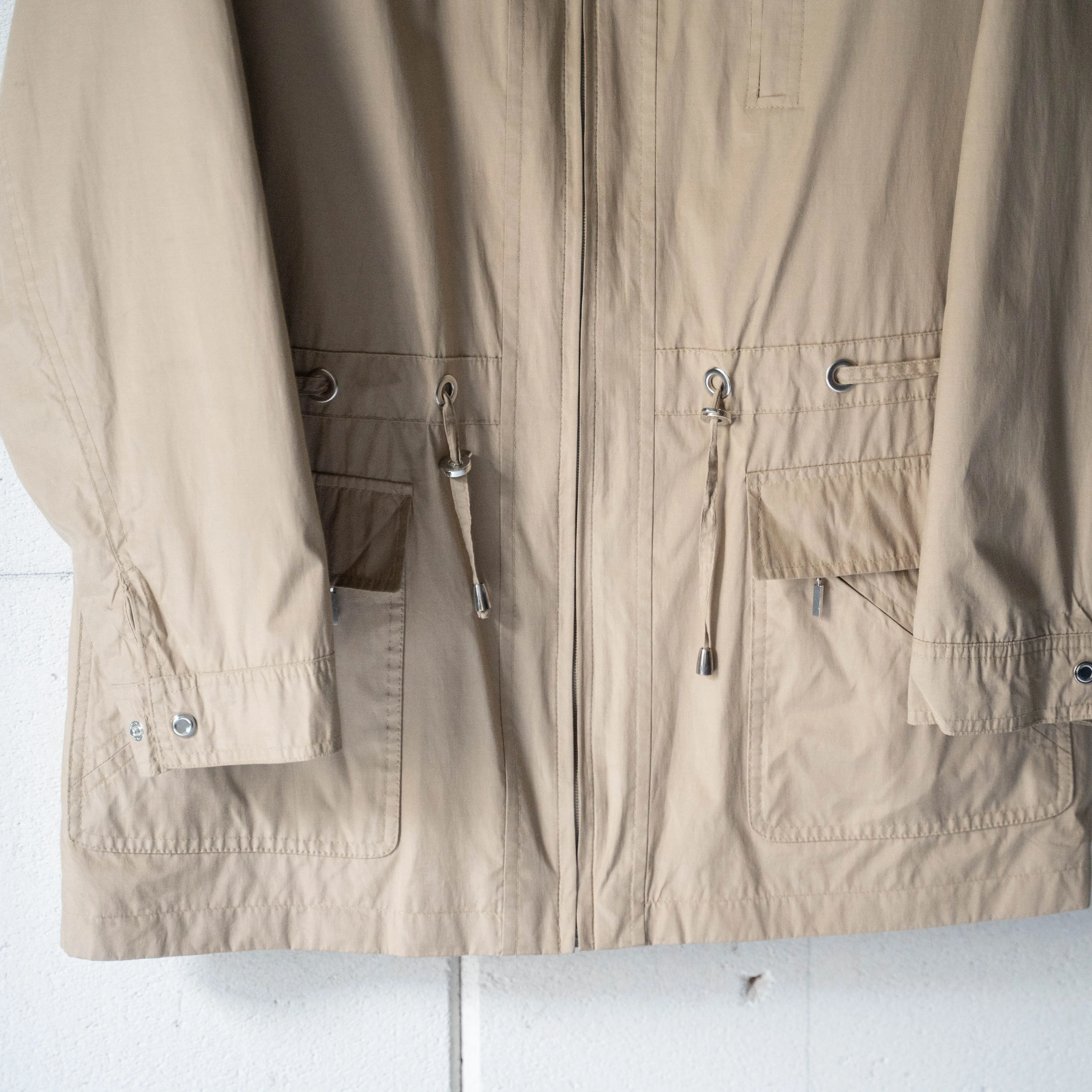 around 1990s beige color design nylon half coat