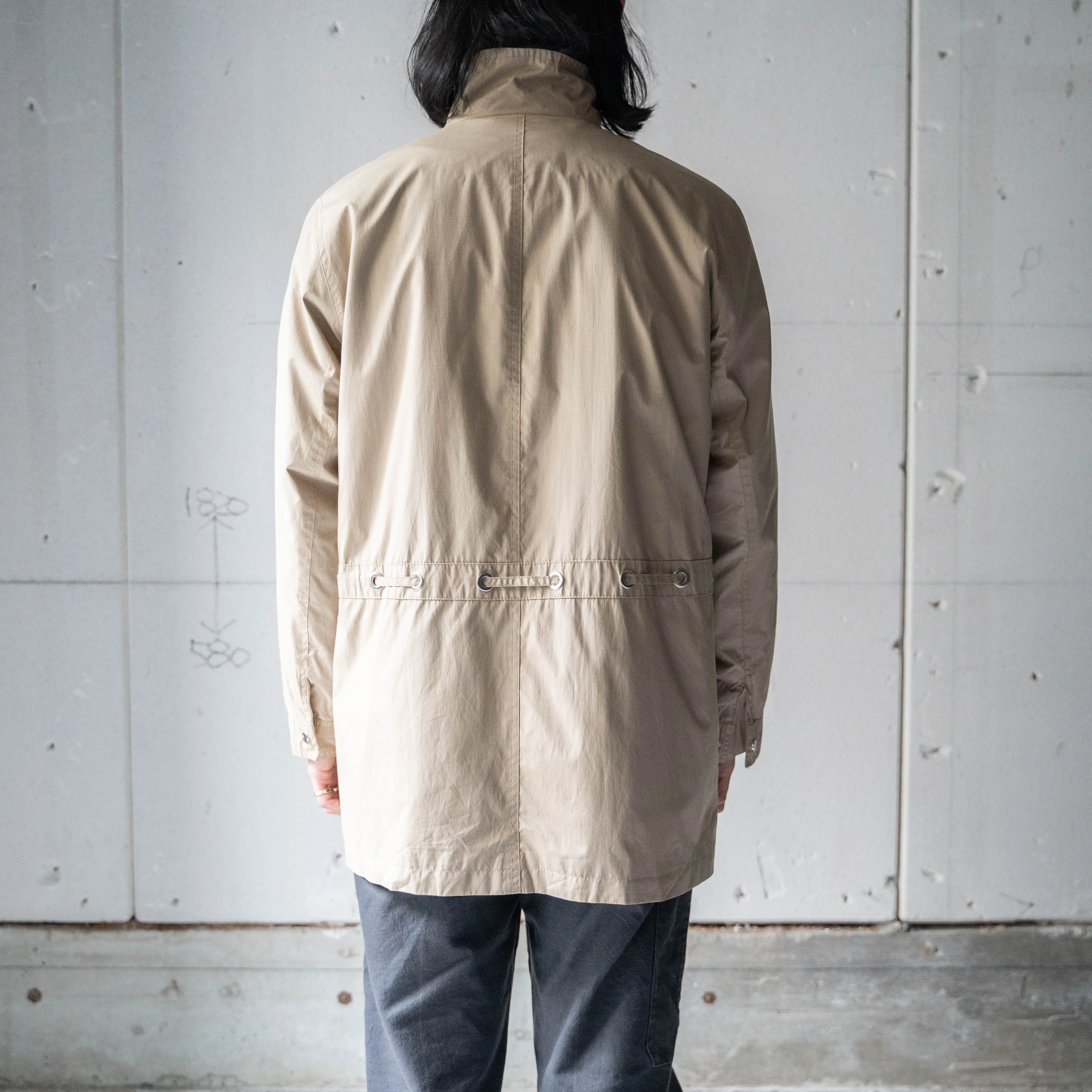 around 1990s beige color design nylon half coat