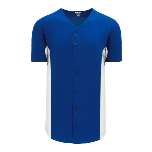 Athletic Knit Full Button Baseball Jersey With Contrast Mesh Inserts