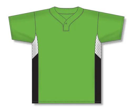 Athletic Knit One Button Pro Placket Baseball Jersey With Side Inserts