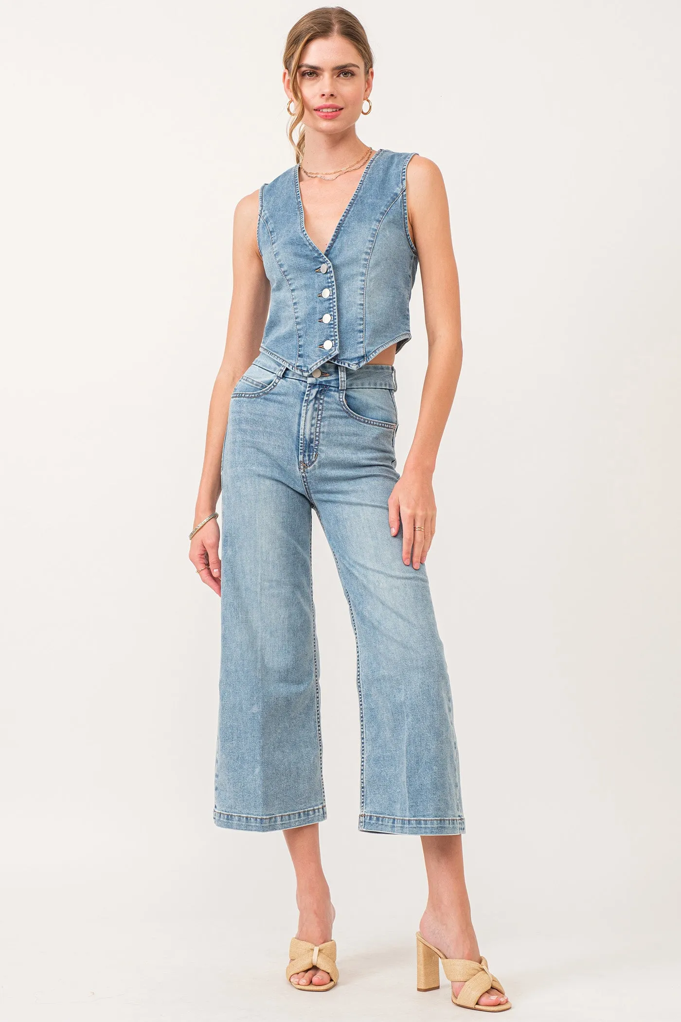 Audrey High Rise Cropped Wide Leg