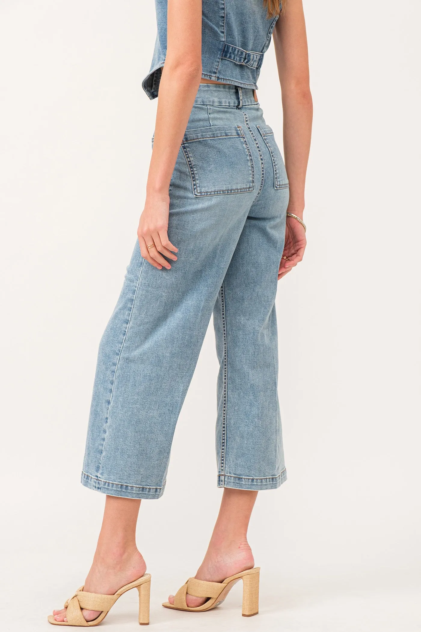 Audrey High Rise Cropped Wide Leg