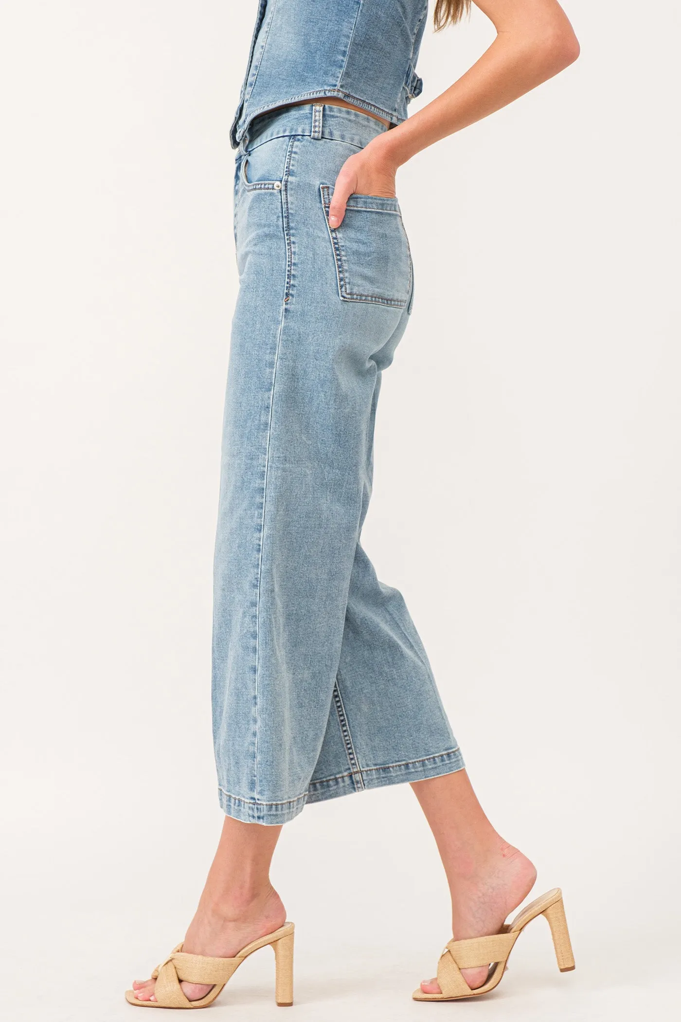 Audrey High Rise Cropped Wide Leg