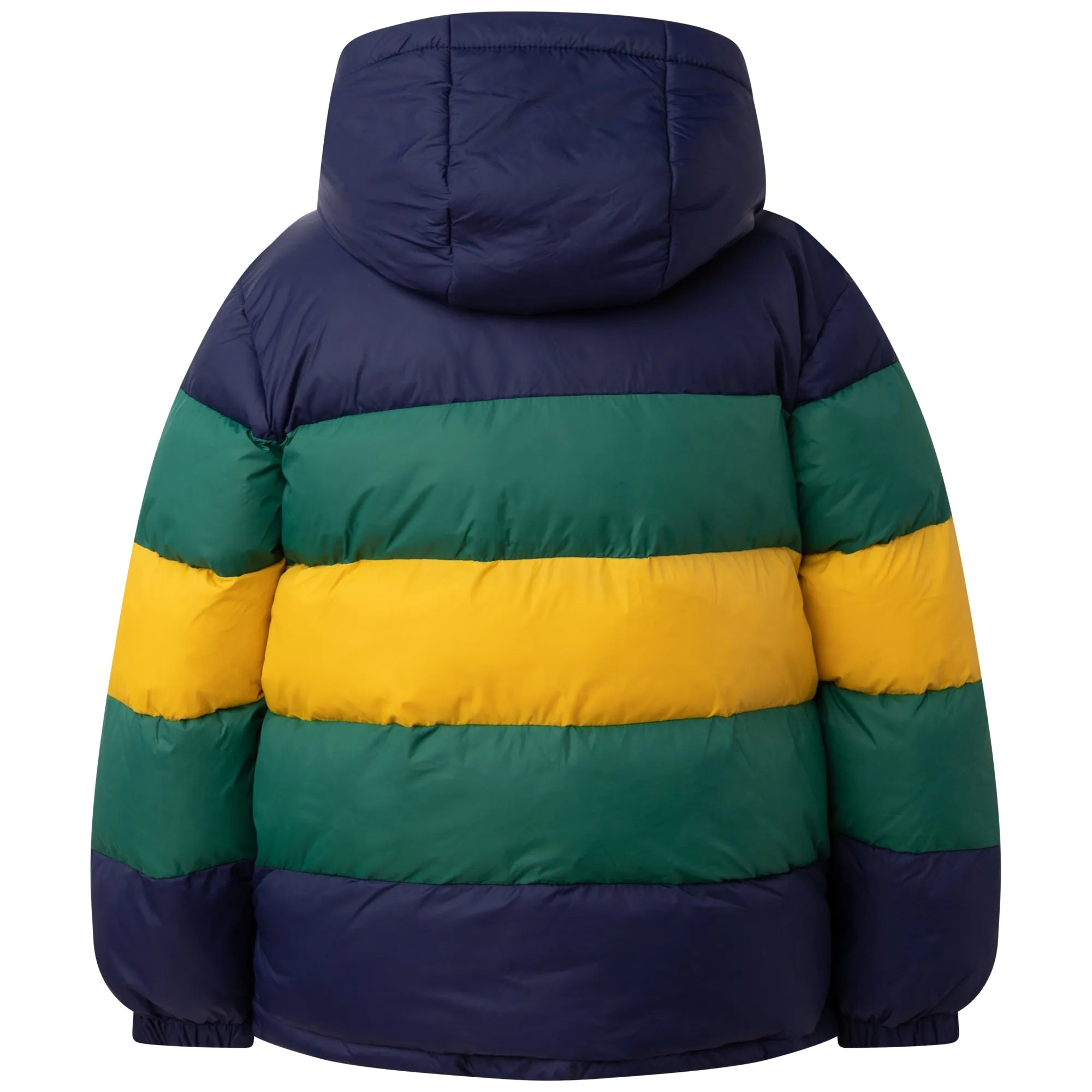 AW23 Timberland Boys Navy Blue, Green & Yellow Puffer Coat