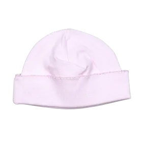 Baby Loren Pink Stripes Pima Beanie Pink Trim PSB-117 5101