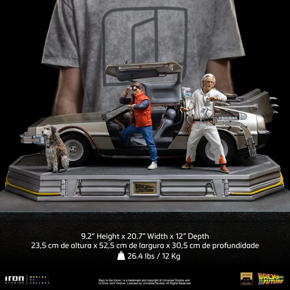 back to the future art scale statue 1/10 delorean full set 23 cm  statues  movies  statue