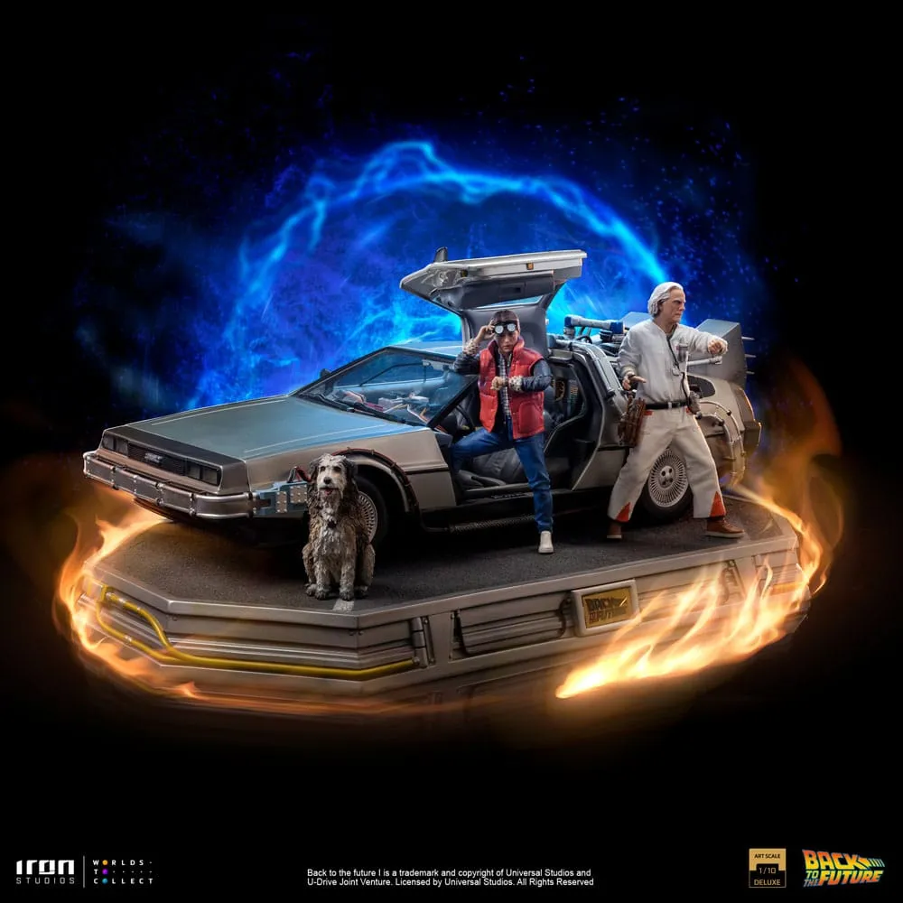 back to the future art scale statue 1/10 delorean full set 23 cm  statues  movies  statue