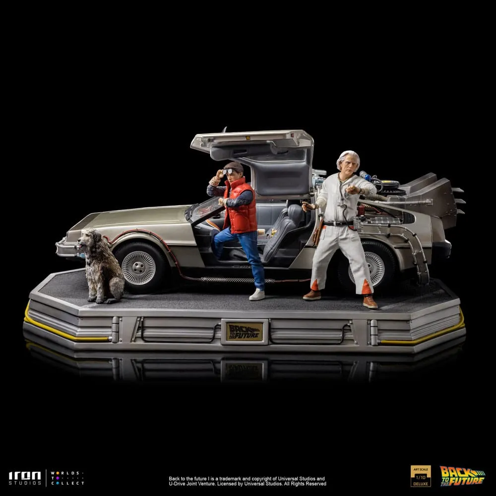 back to the future art scale statue 1/10 delorean full set 23 cm  statues  movies  statue