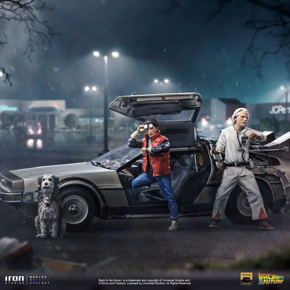 back to the future art scale statue 1/10 delorean full set 23 cm  statues  movies  statue