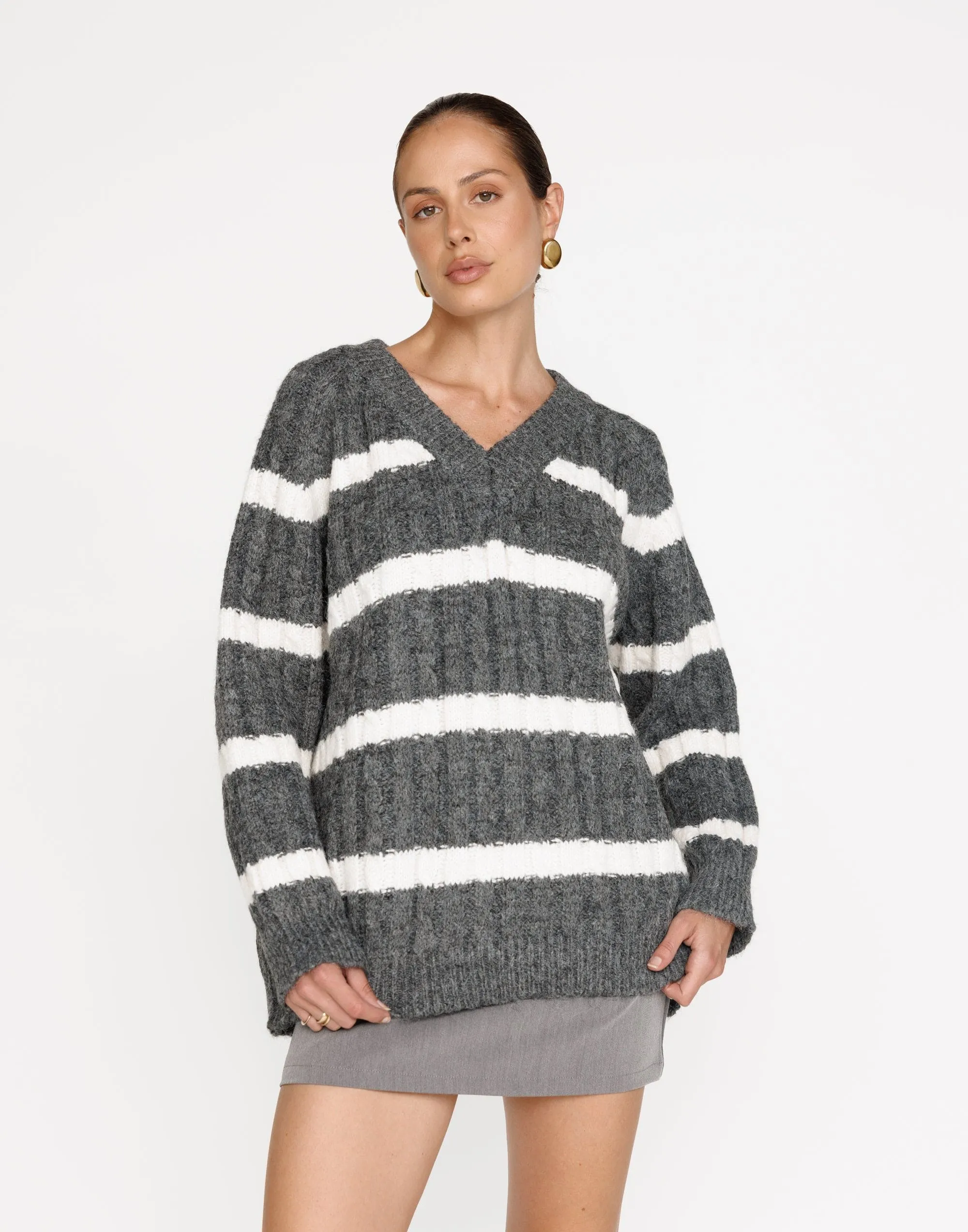 Baely Knit Jumper (Slate Stripe)