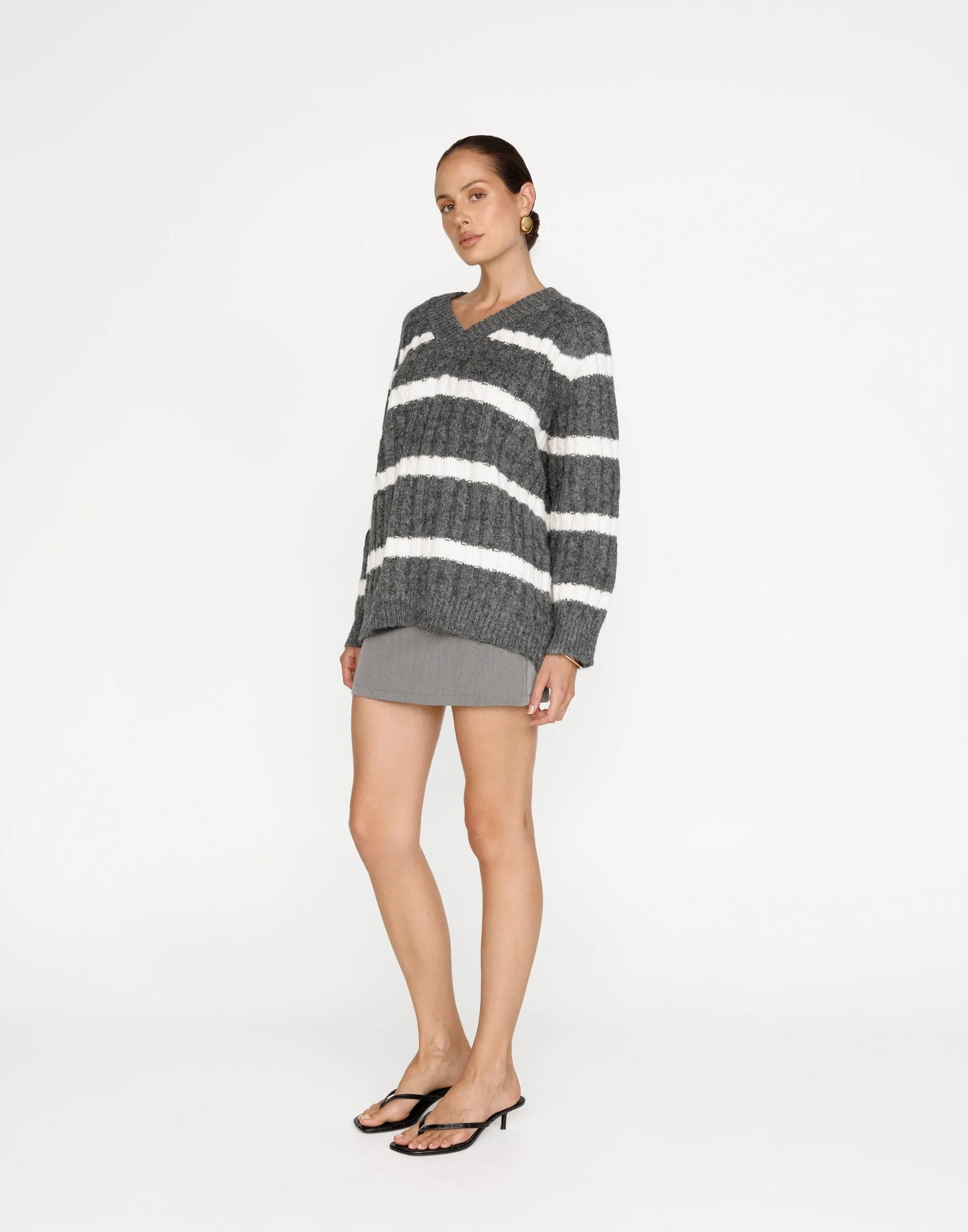 Baely Knit Jumper (Slate Stripe)