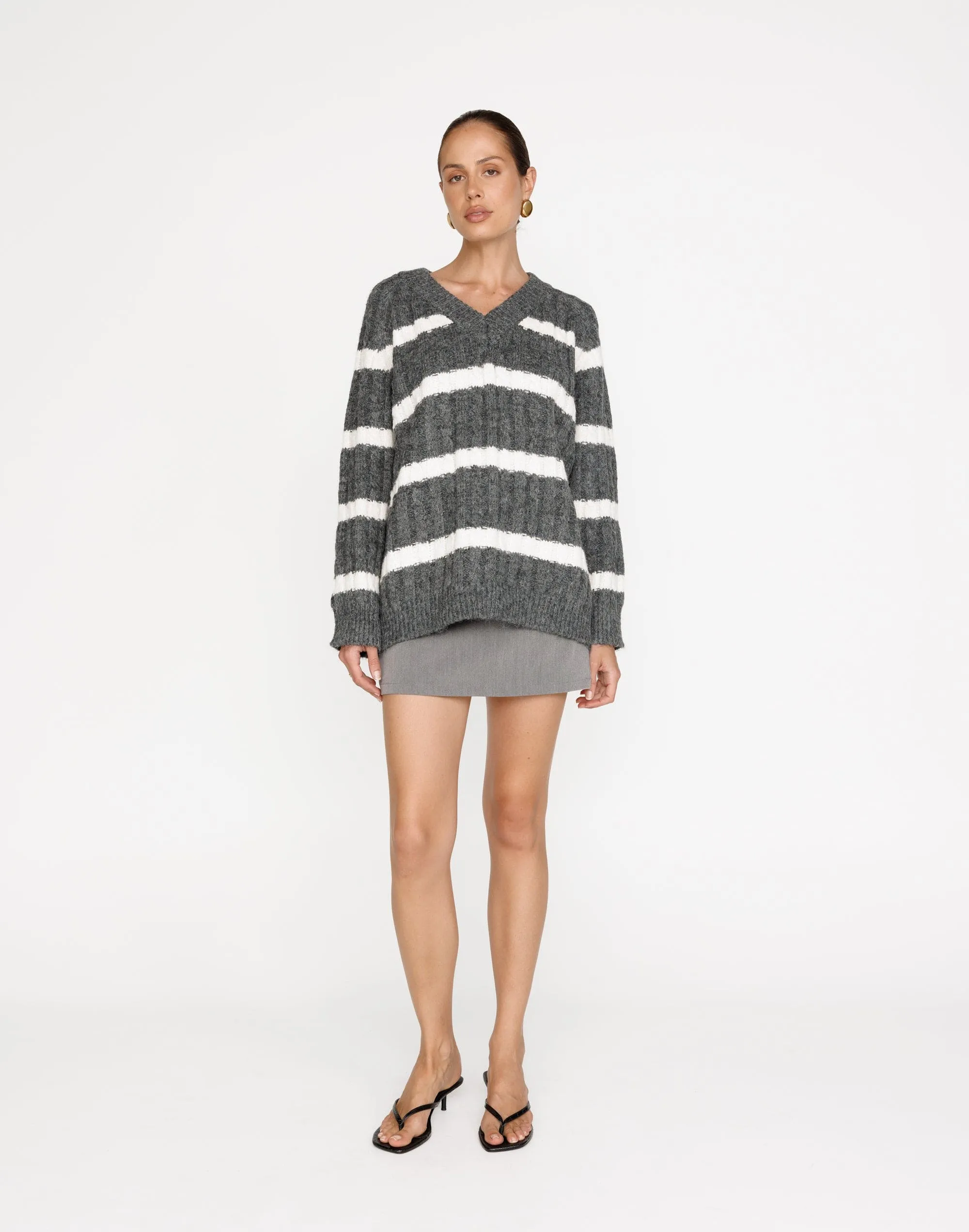 Baely Knit Jumper (Slate Stripe)