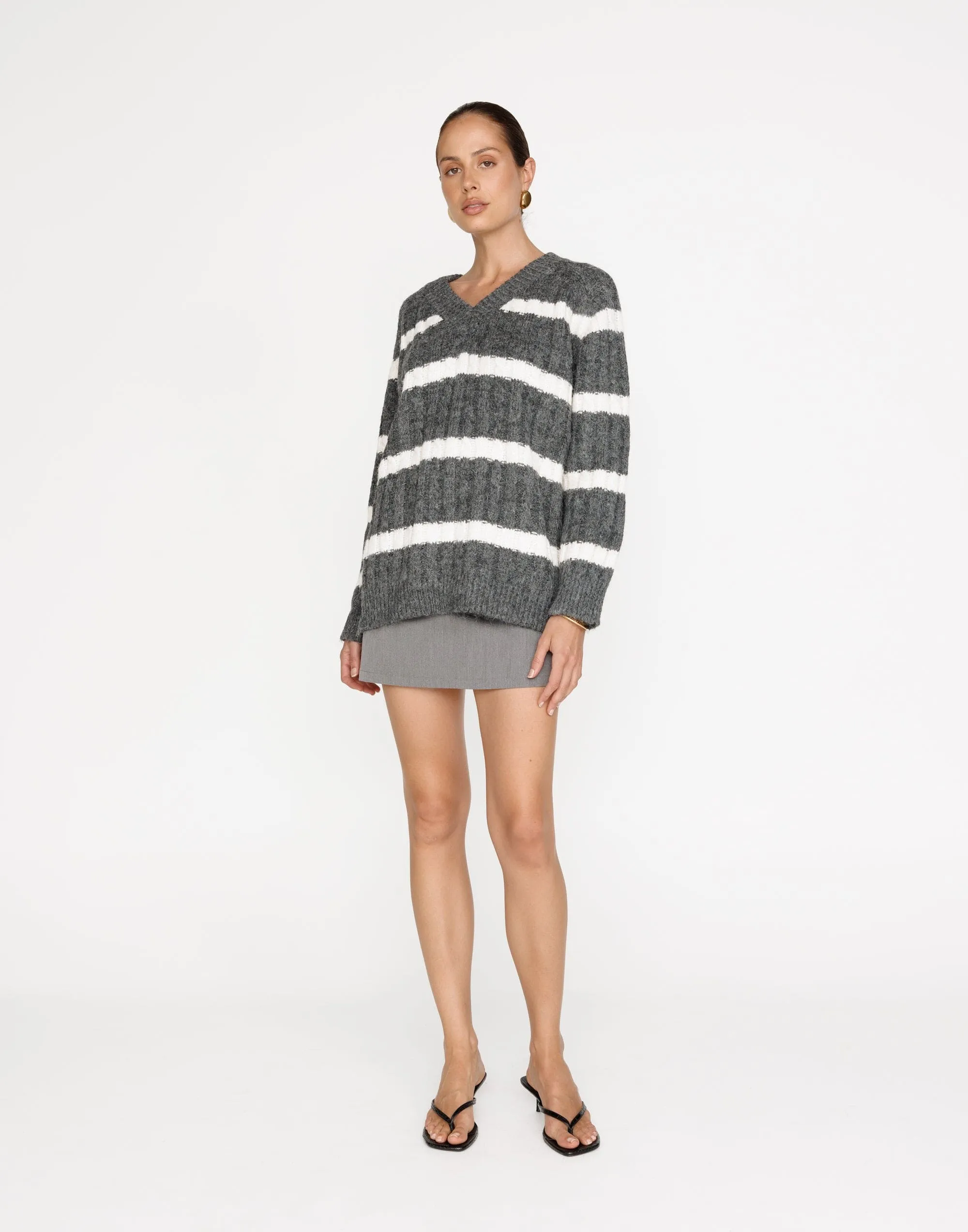 Baely Knit Jumper (Slate Stripe)