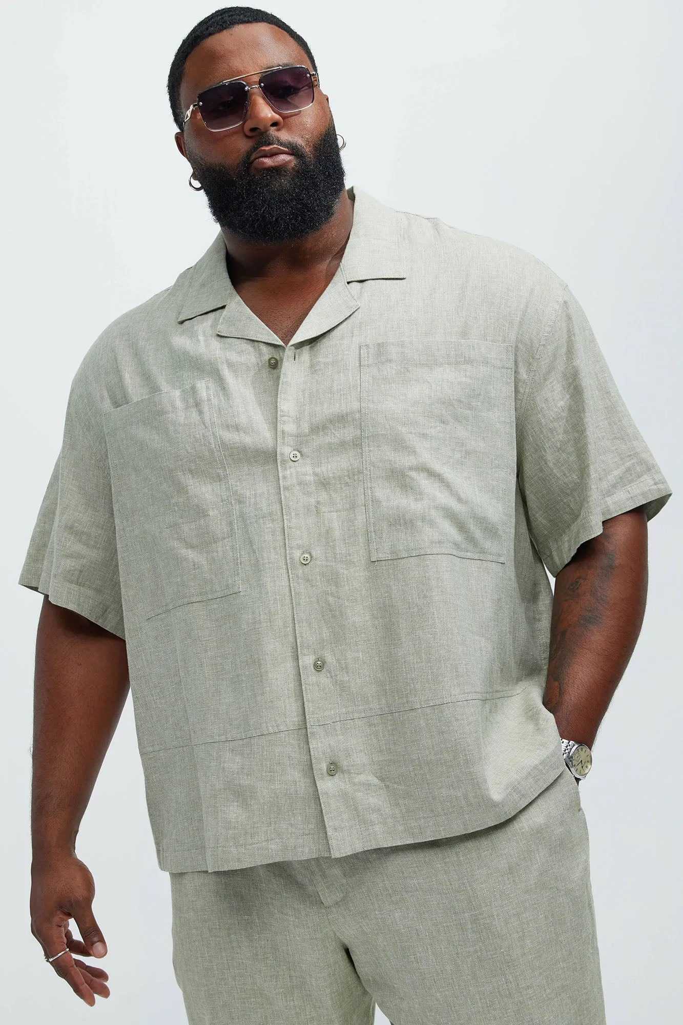 Bahamas Linen Cuban Shirt - Green