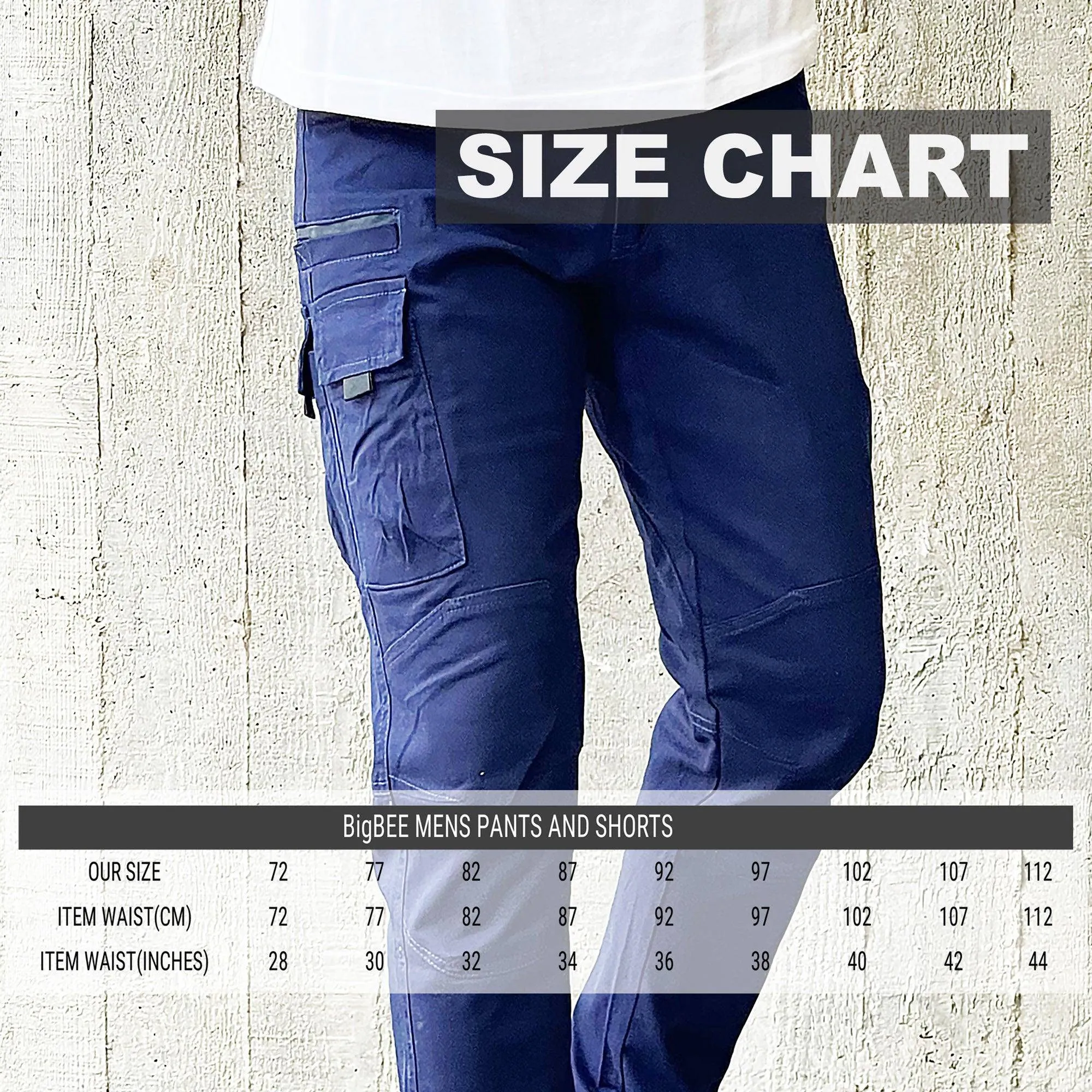 Big Bee WARP Cargo Pants Cuffed, Stretch Cotton