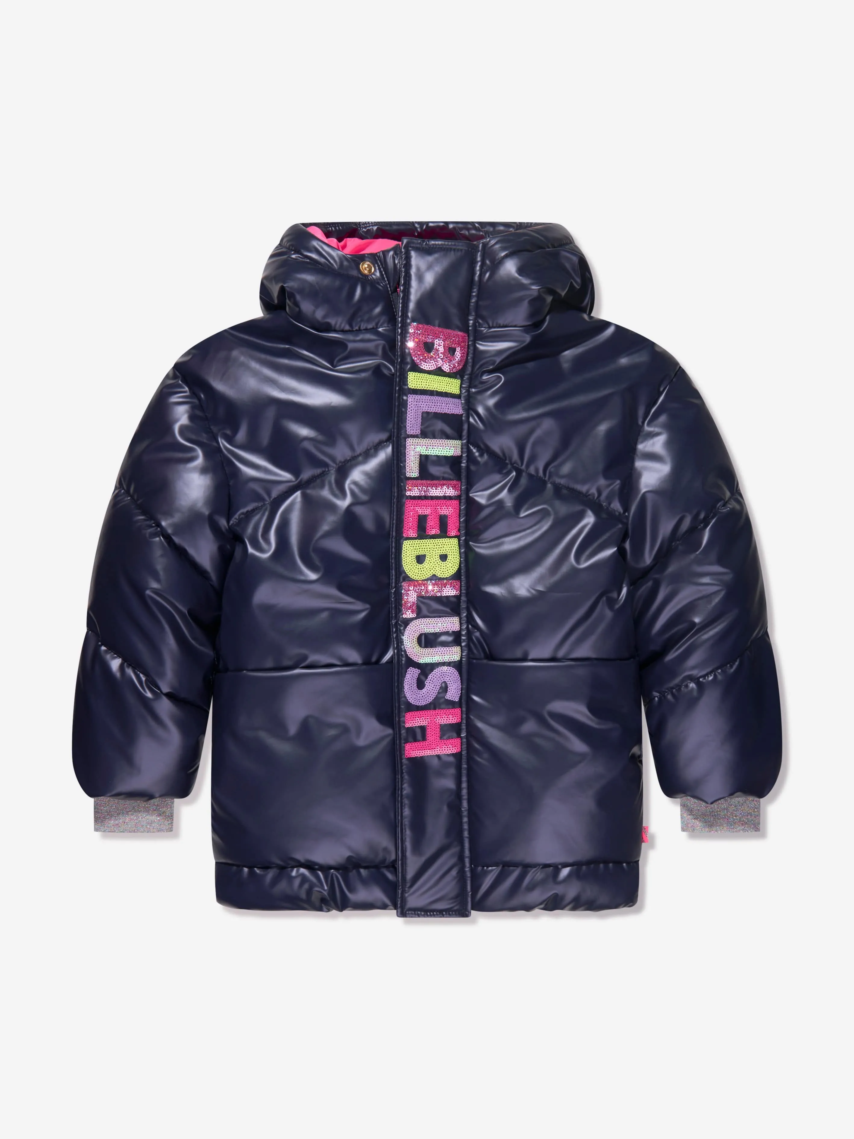 Billieblush Girls Logo Puffer Jacket in Navy