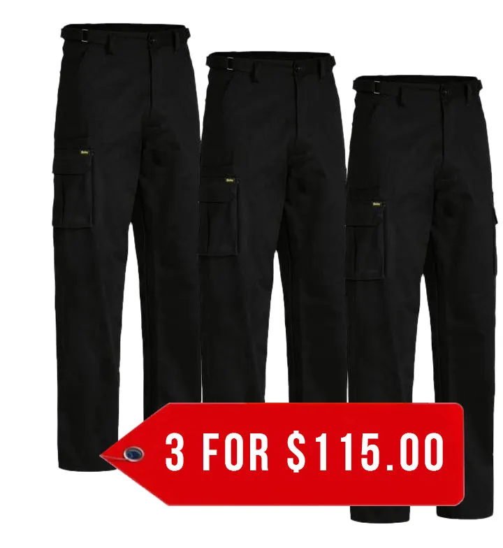 Bisley Original 8 Pocket Cargo Pant-3 Pack-(BPC6007-1)