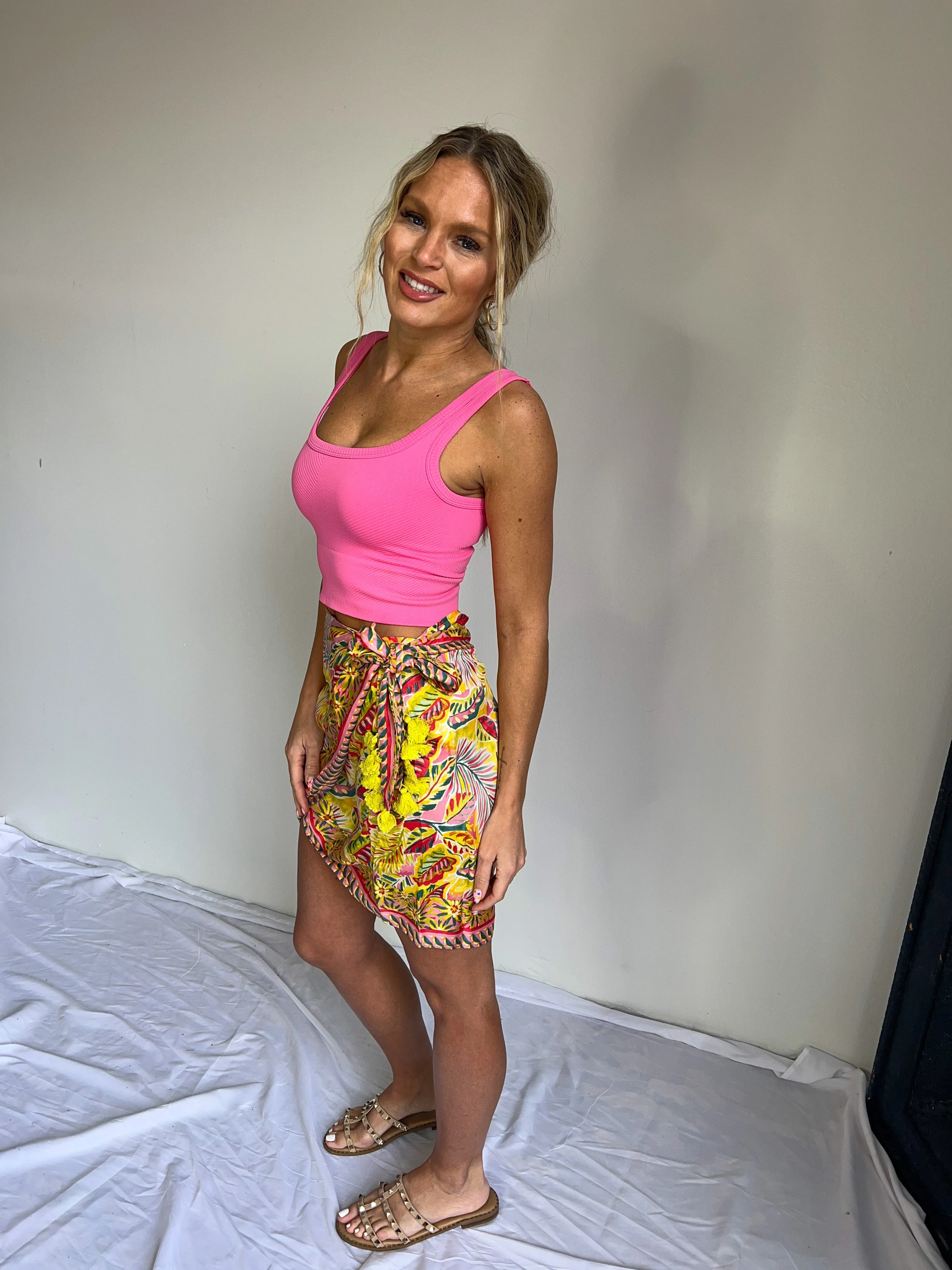 Bit Of Shine Sarong Mini Wrap Skirt