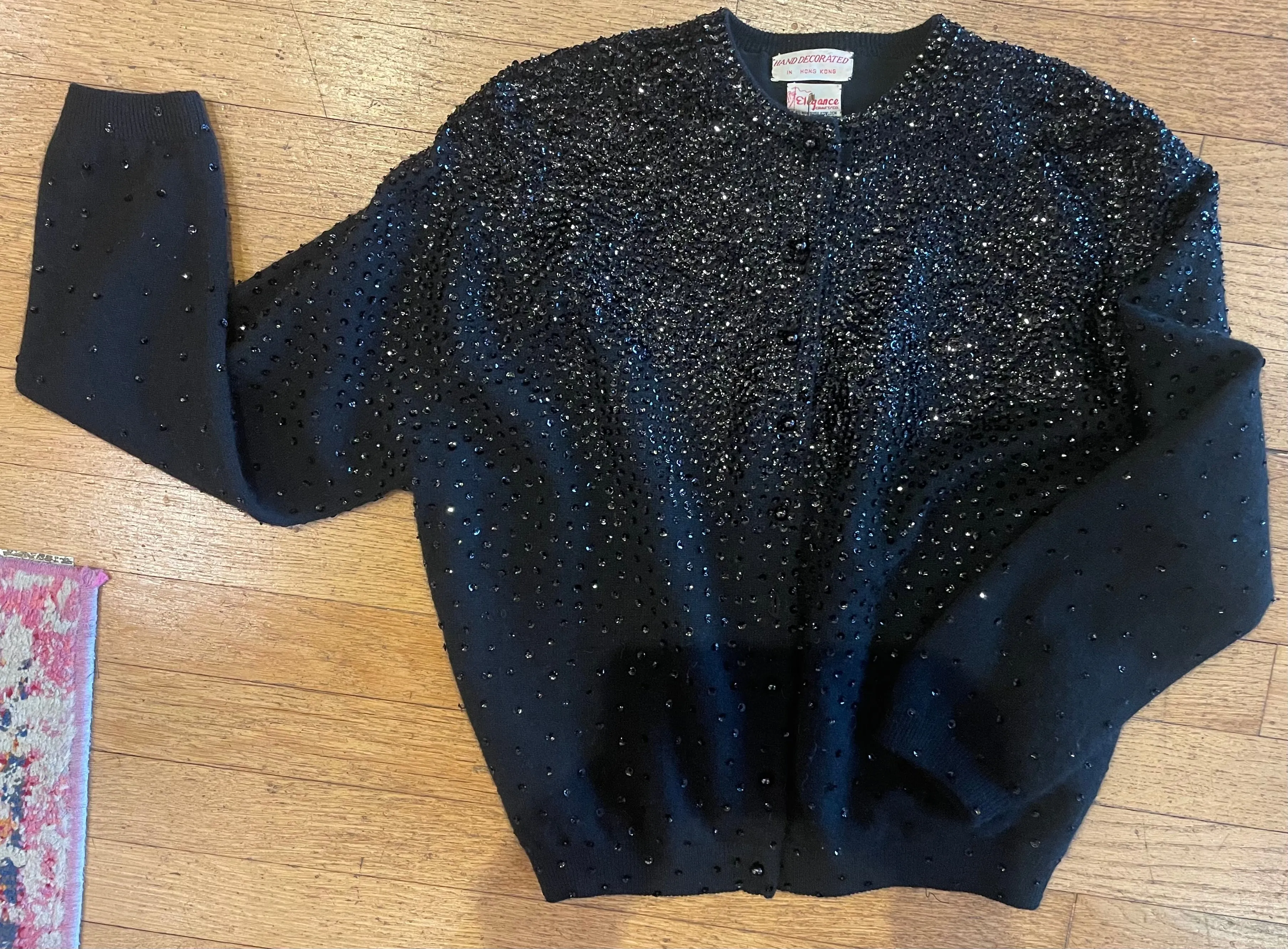 Black Hand Decorated Cashmere Sweater