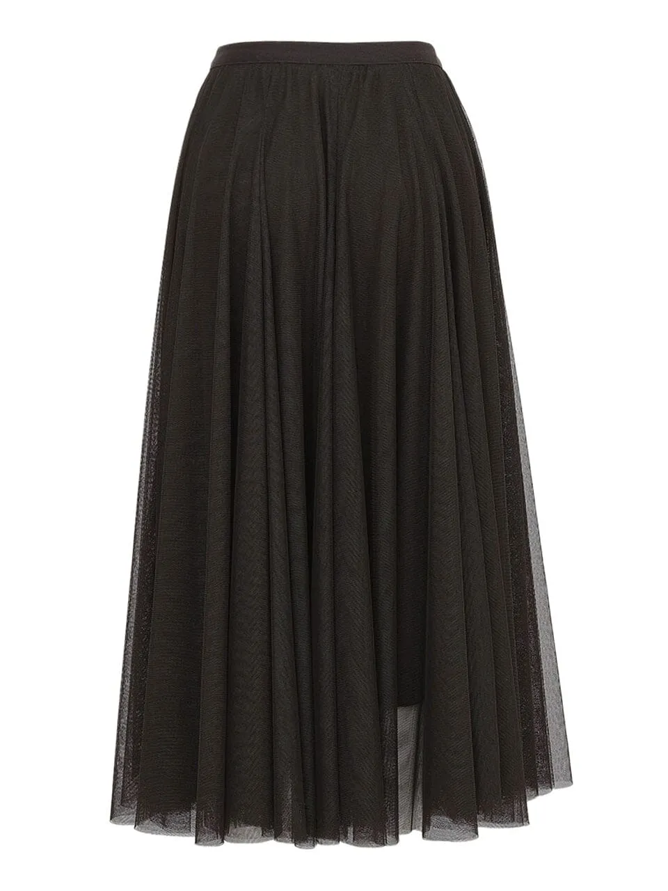 BLACK TULLE SHEER ELASTIC WAIST SKIRT