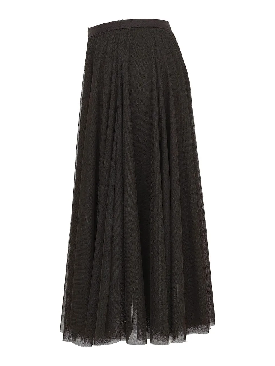 BLACK TULLE SHEER ELASTIC WAIST SKIRT