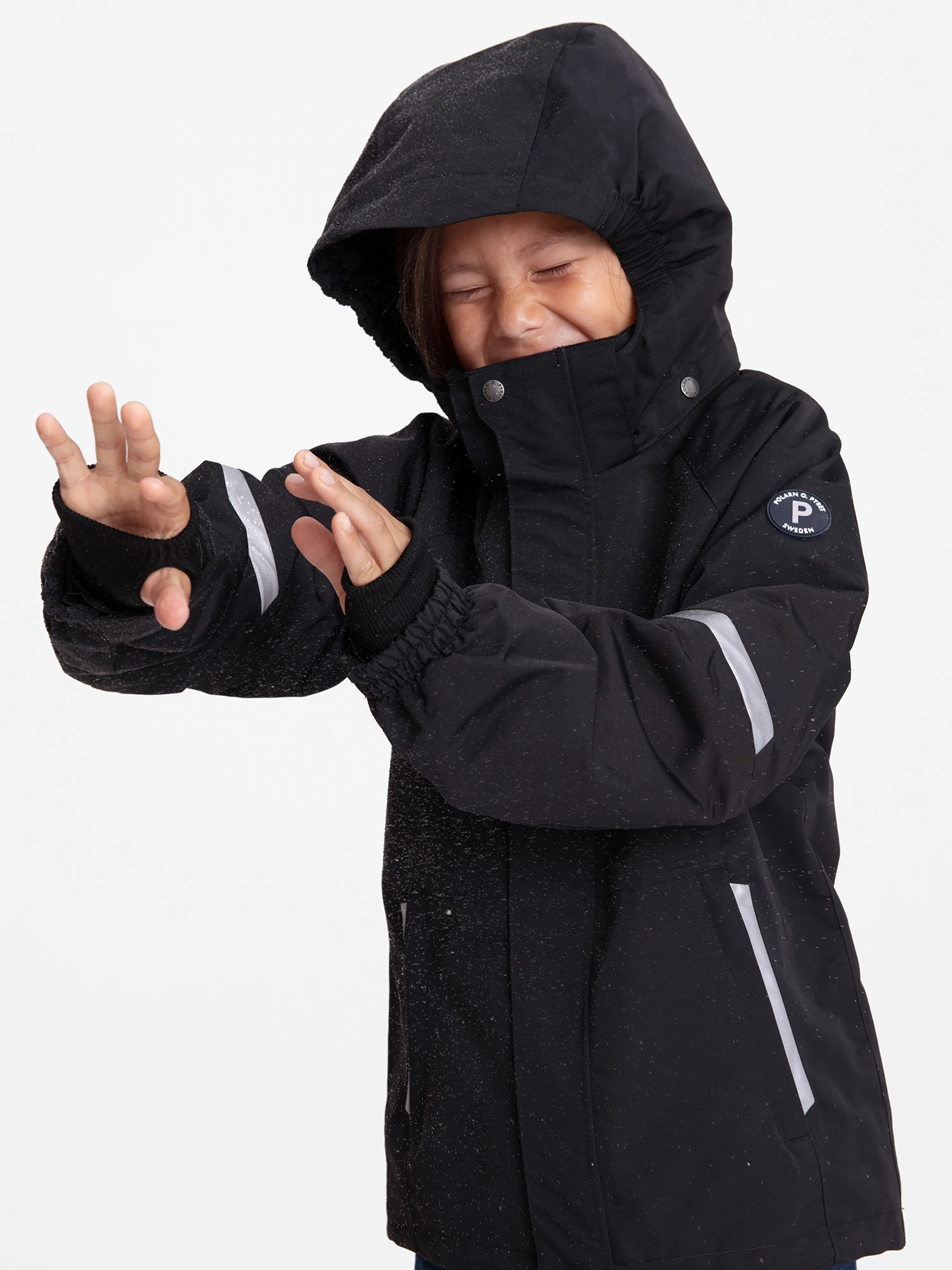 Black Waterproof Kids School Coat