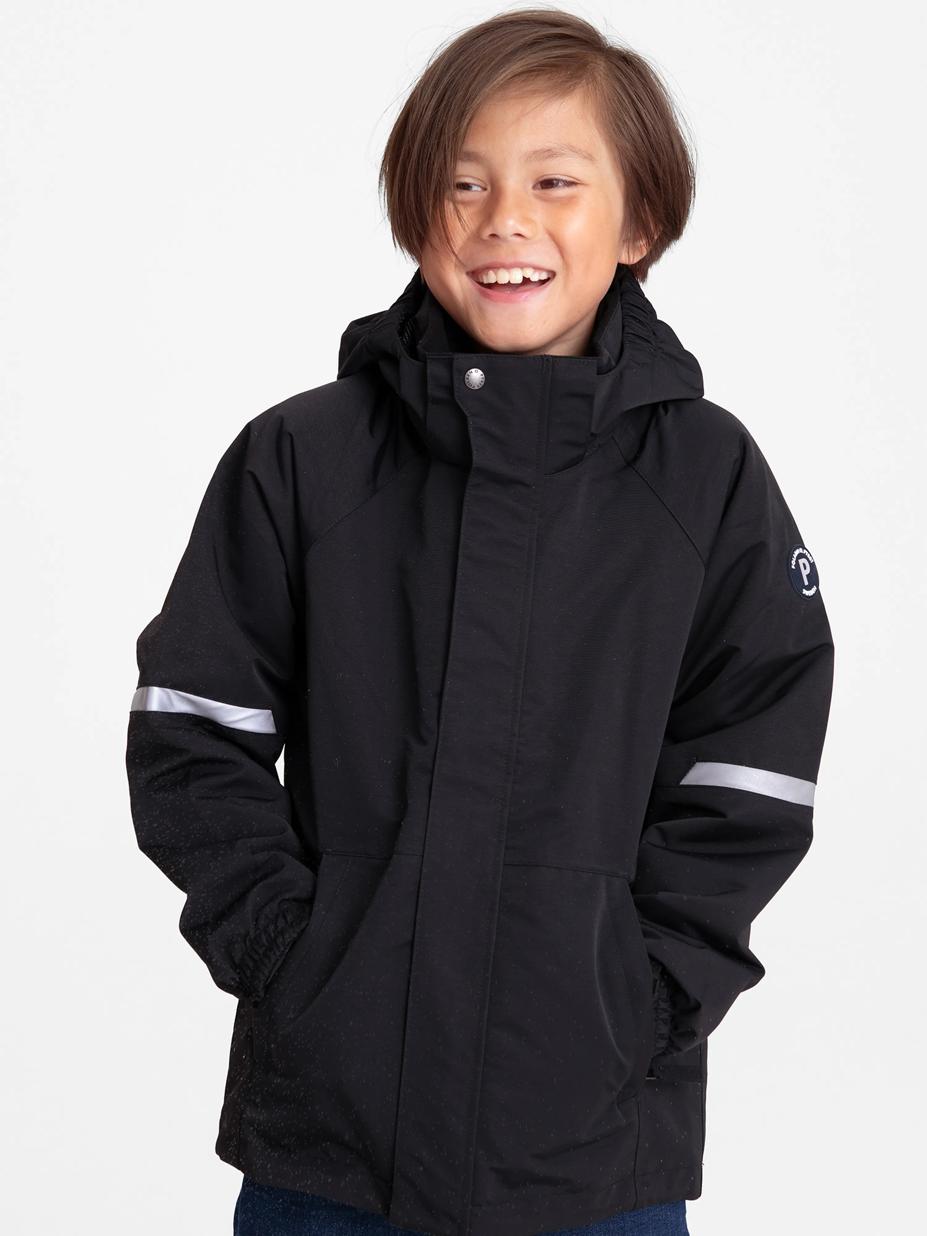 Black Waterproof Kids School Coat