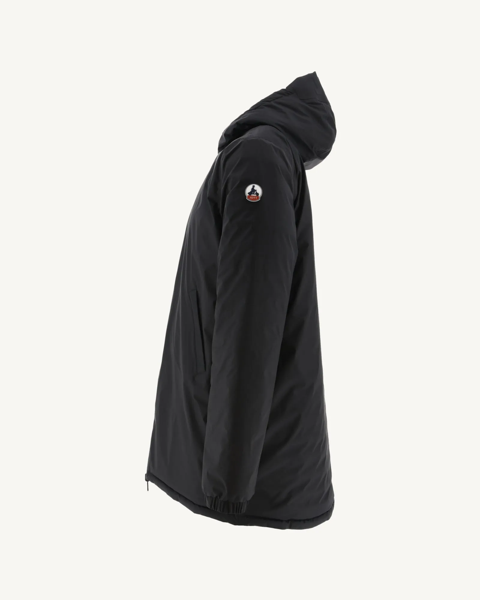 Black/Soft grey Amsterdam long reversible hooded puffer jacket