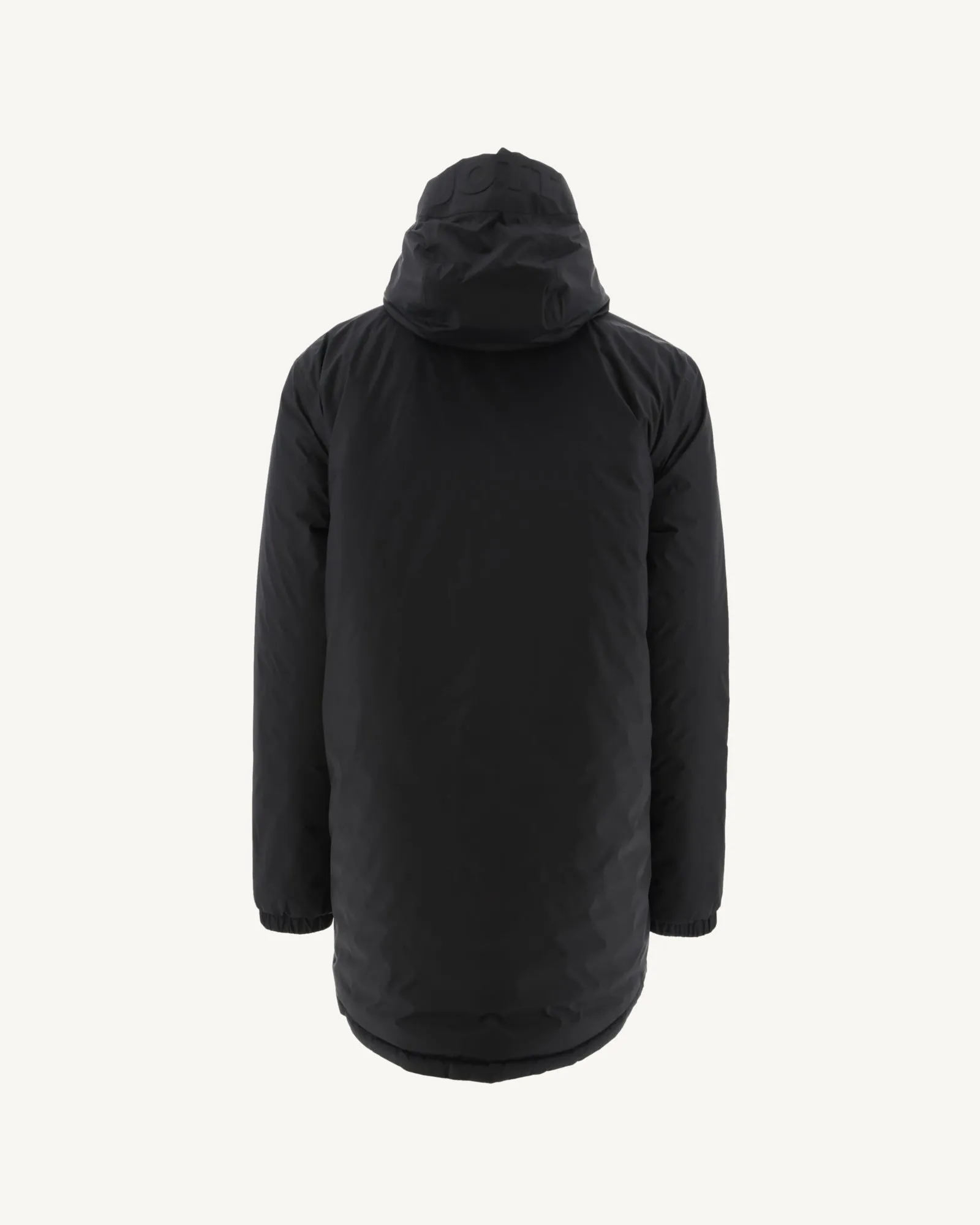 Black/Soft grey Amsterdam long reversible hooded puffer jacket