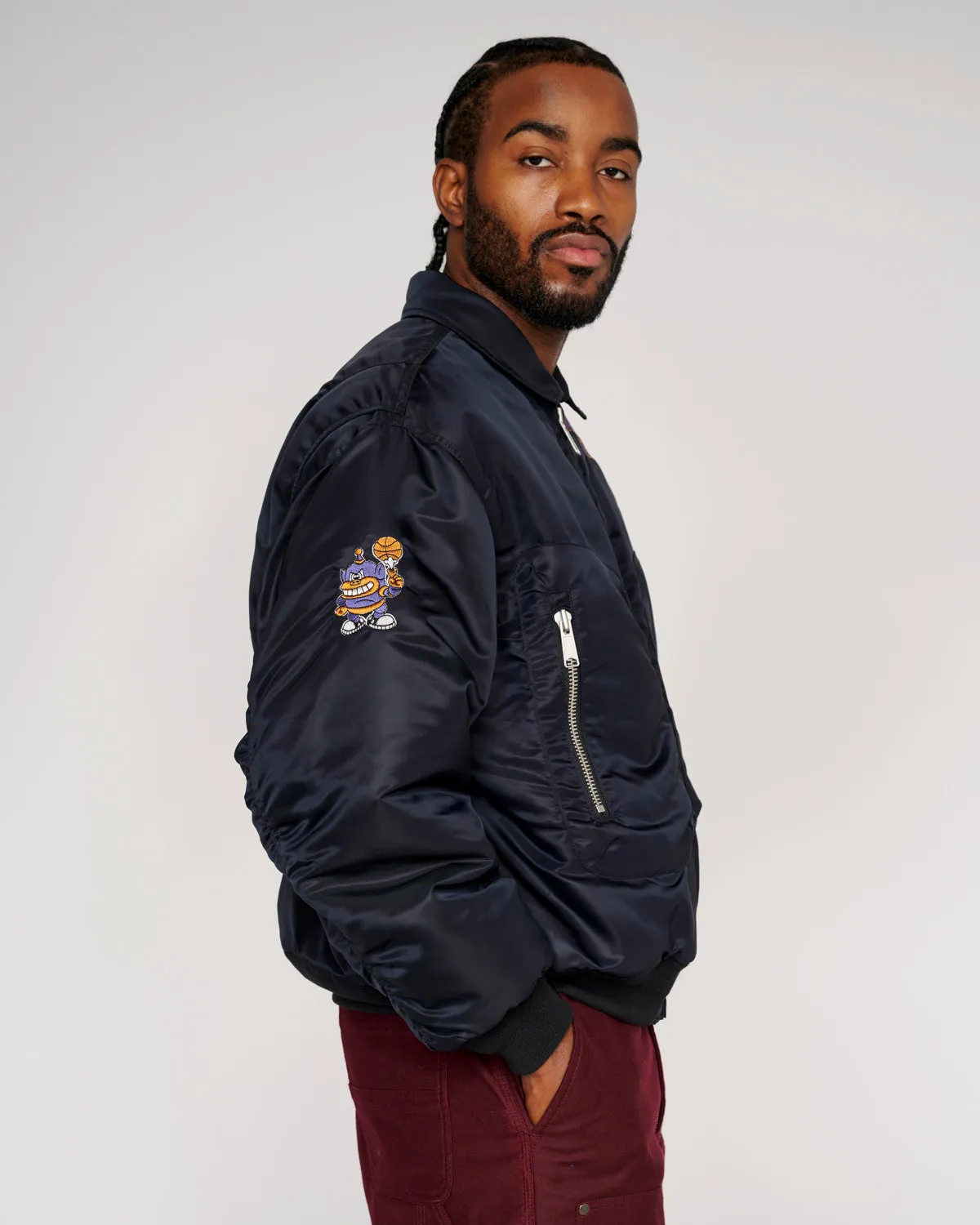 Brain Dead x NBA New York Knicks Flight Jacket - Black