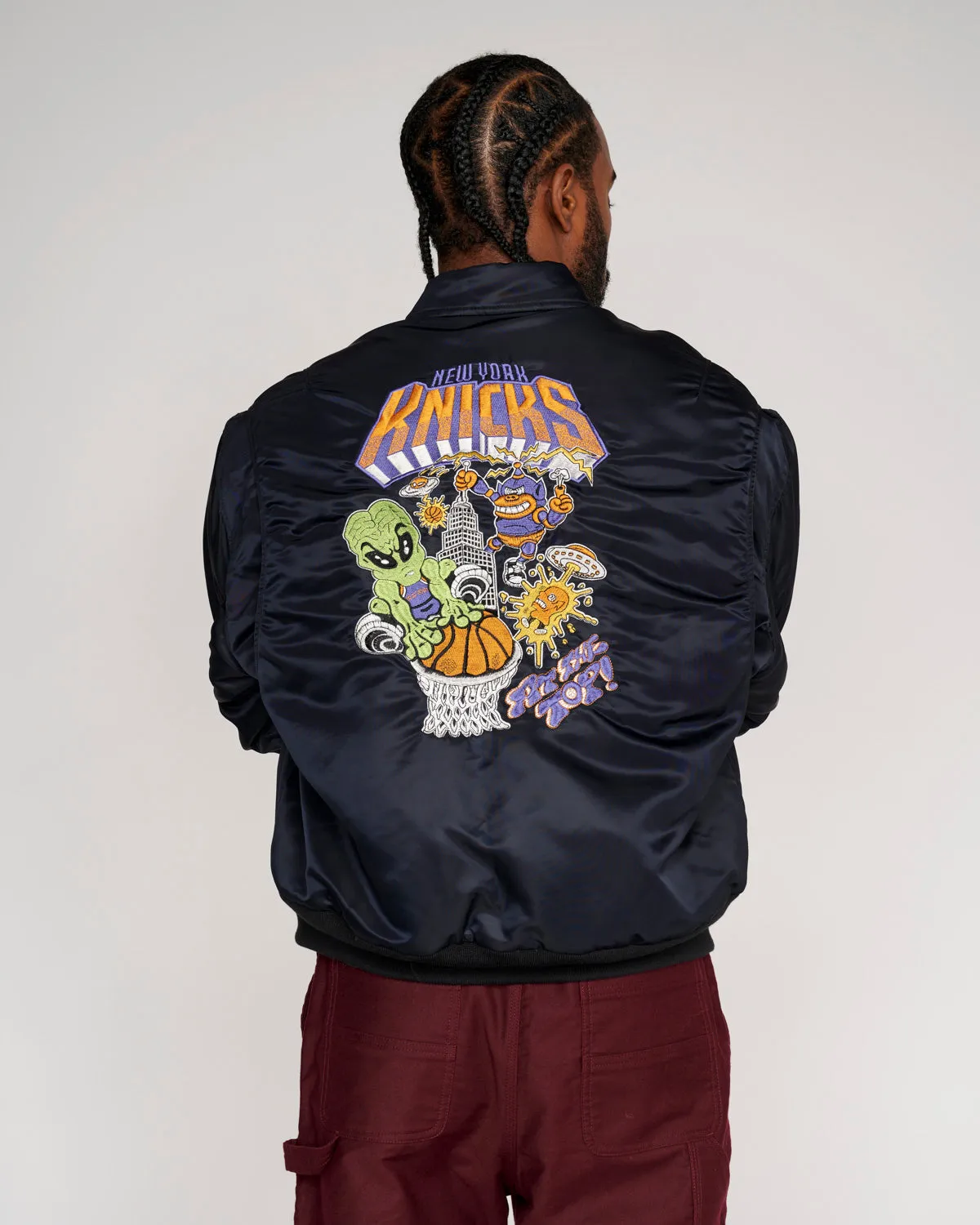 Brain Dead x NBA New York Knicks Flight Jacket - Black