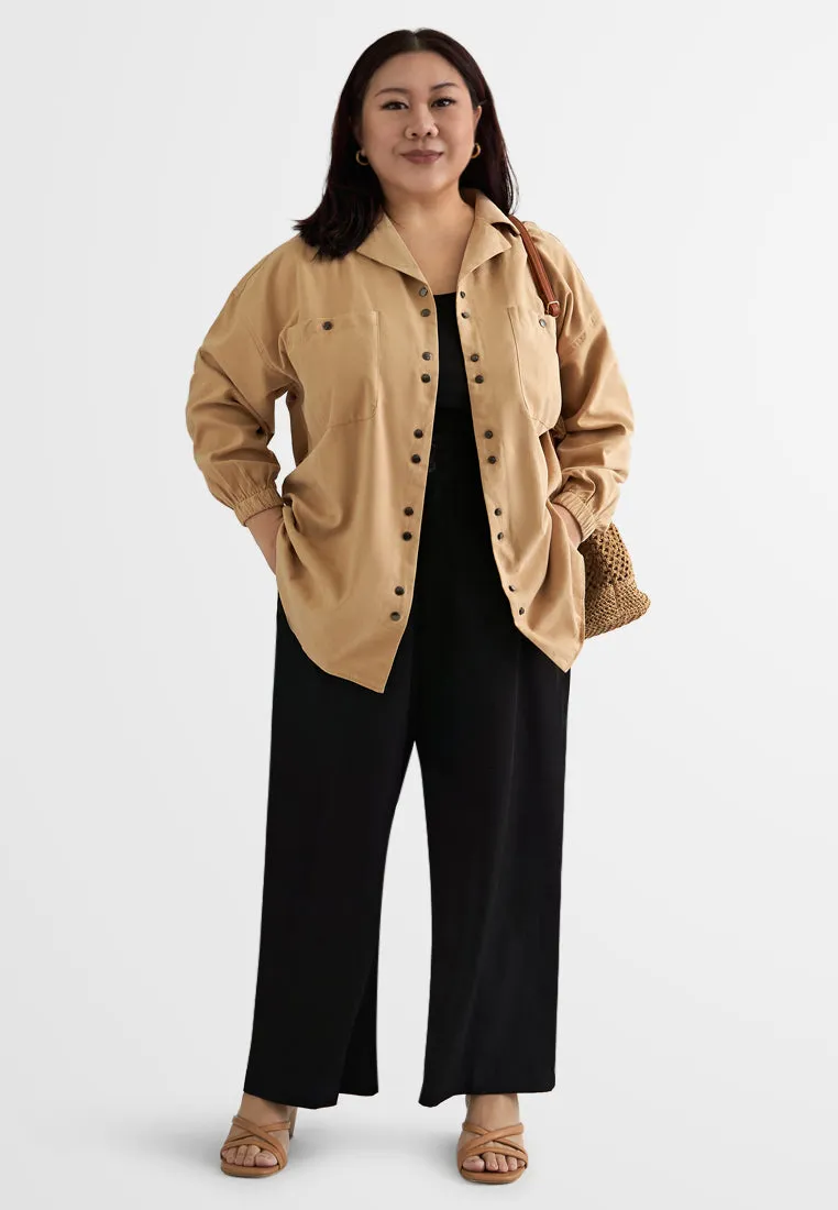 Bridget Cargo Double Buttons Shirt Jacket