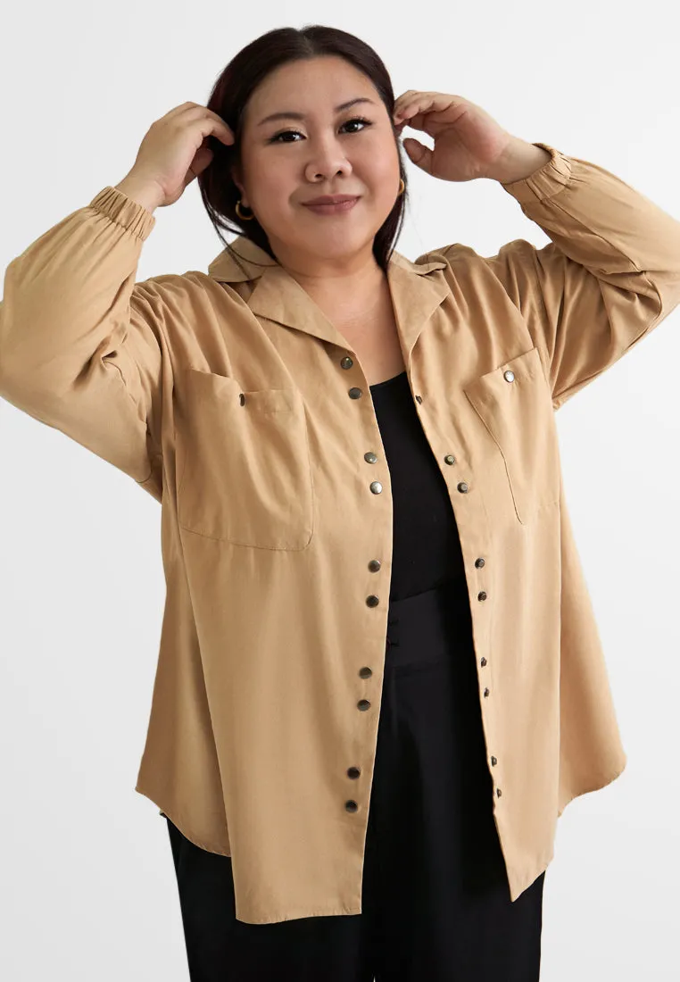 Bridget Cargo Double Buttons Shirt Jacket