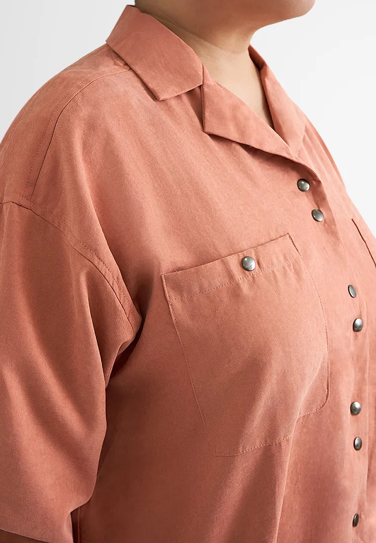 Bridget Cargo Double Buttons Shirt Jacket