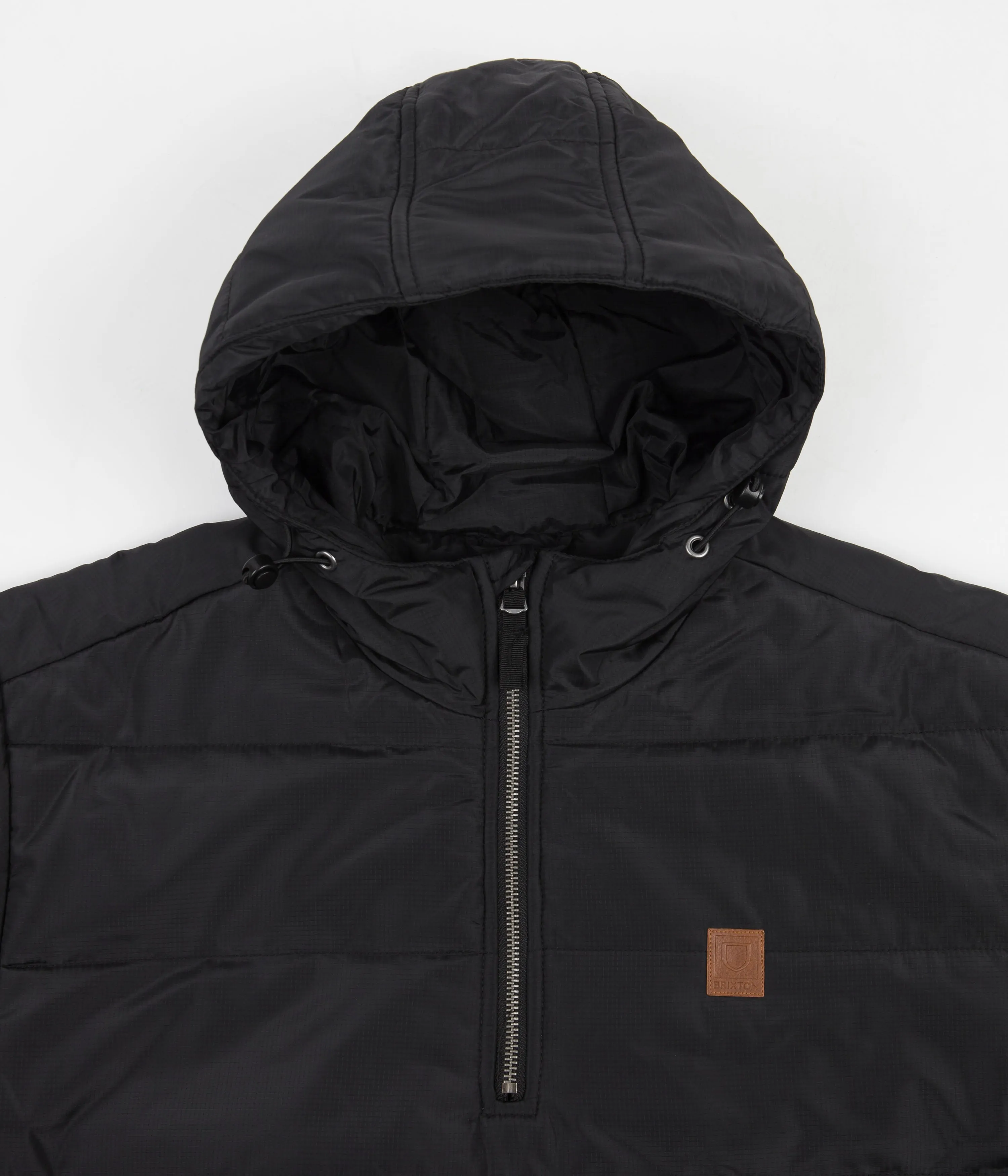 Brixton Cass 1/2 Zip Hooded Puffer Jacket - Black