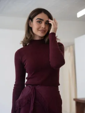 Burgundy Knit Top