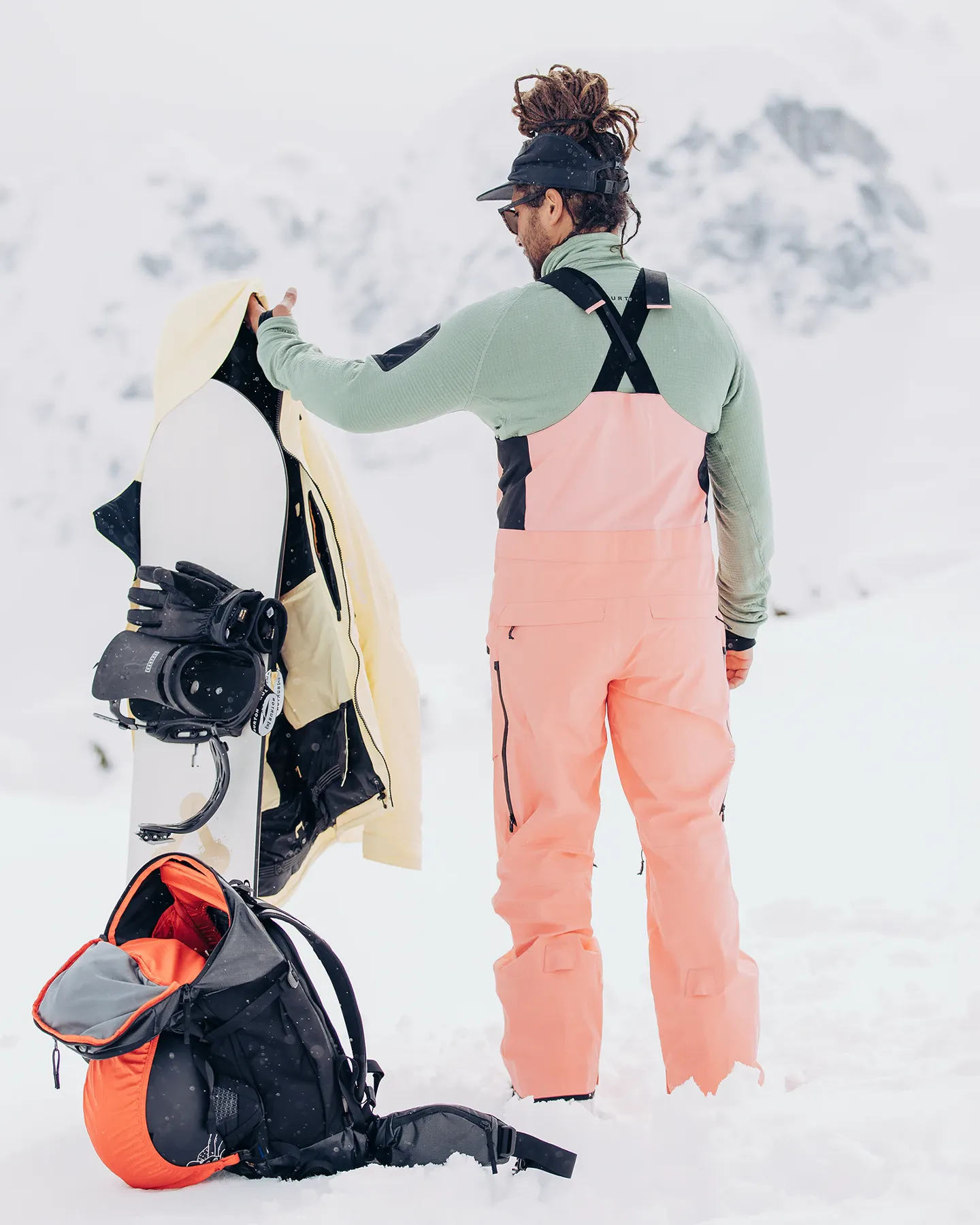 Burton Men's [ak]® Freebird Gore‑Tex 3L Stretch Bib Pants - Reef Pink