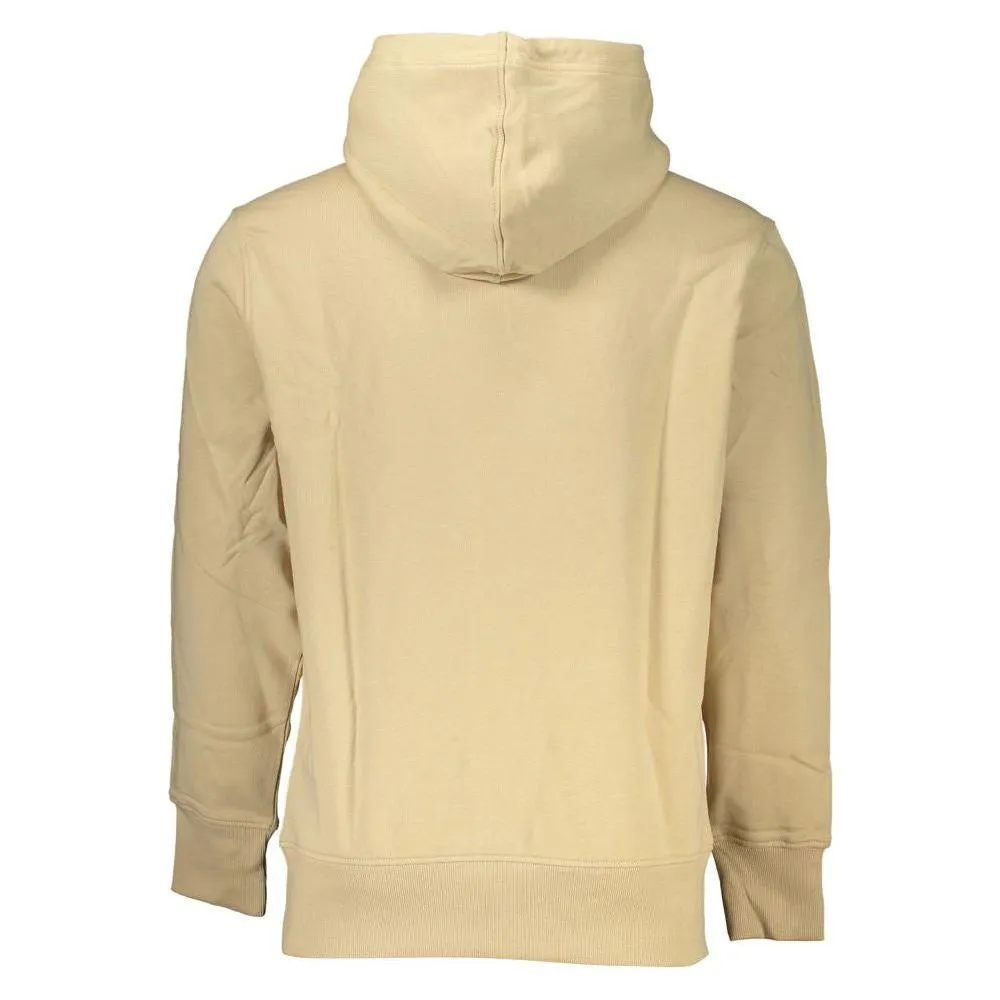 Calvin Klein Beige Brushed Cotton Hooded Sweatshirt